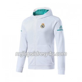 Real Madrid Tréninkový Bunda Kapucí 2017-18 Bílá